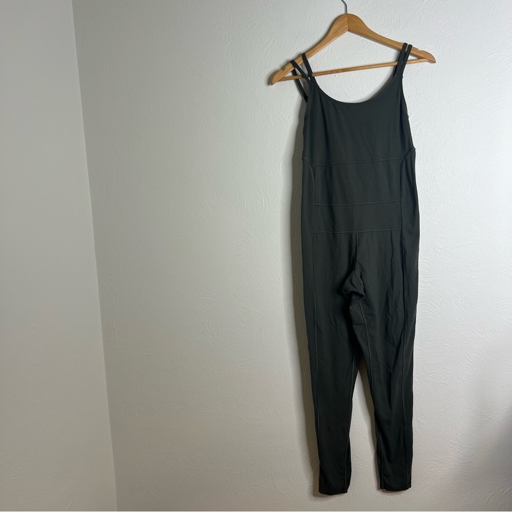 Game Olive Green Strappy Jumpsuit Nylon Lycra Stretch Athleisure Size XS